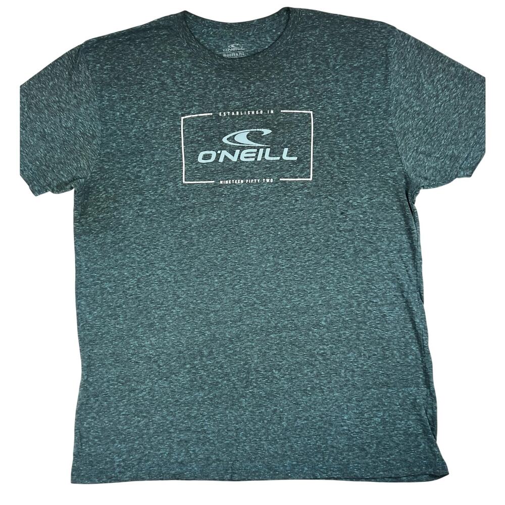 O'Neill Men's Heather Teal Logo Short Sleeve T‑Shirt